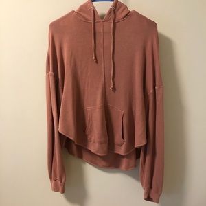 Pink athletic hoodie w/ open back